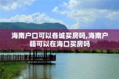 海南户口可以各城买房吗,海南户籍可以在海口买房吗