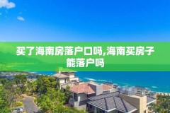 买了海南房落户口吗,海南买房子能落户吗