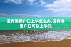 没有海南户口上学怎么办,没有海南户口可以上学吗