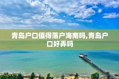 青岛户口值得落户海南吗,青岛户口好弄吗