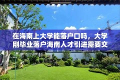 在海南上大学能落户口吗,大学刚毕业落户海南人才引进需要交社保吗?