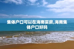 集体户口可以在海南买房,海南集体户口好吗