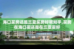 海口买房还是三亚买房好呢知乎,买房在海口买还是在三亚买好