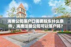 海南公司落户口需要股东什么条件，海南注册公司可以落户吗？