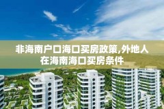 非海南户口海口买房政策,外地人在海南海口买房条件