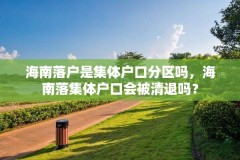 海南落户是集体户口分区吗，海南落集体户口会被清退吗？