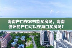 海南户口在农村能买房吗,海南儋州的户口可以在海口买房吗?