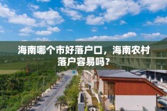 海南哪个市好落户口,海南农村落户容易吗?