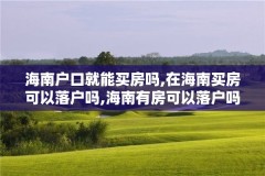 海南户口就能买房吗,在海南买房可以落户吗,海南有房可以落户吗