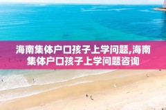 海南集体户口孩子上学问题,海南集体户口孩子上学问题咨询