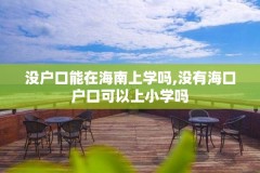 没户口能在海南上学吗,没有海口户口可以上小学吗