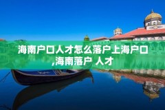 海南户口人才怎么落户上海户口,海南落户 人才