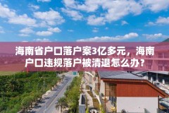 海南省户口落户案3亿多元,海南户口违规落户被清退怎么办?