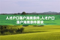 人才户口落户海南条件,人才户口落户海南条件要求