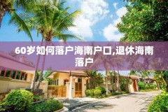 60岁如何落户海南户口,退休海南落户