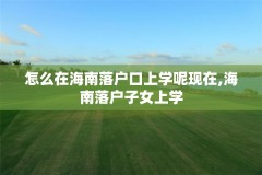 怎么在海南落户口上学呢现在,海南落户子女上学