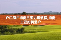 户口落户海南三亚办理流程,海南三亚如何落户