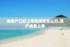 海南户口好上学吗现在怎么办,落户海南上学
