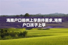海南户口郑州上学条件要求,海南户口孩子上学
