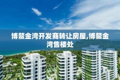 博鳌金湾开发商转让房屋,博鳌金湾售楼处