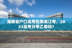 海南省户口高考在黑龙江考,2023高考分甲乙卷吗?