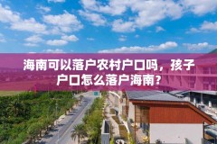 海南可以落户农村户口吗,孩子户口怎么落户海南?