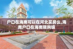 户口在海南可以在河北买房么,海南户口在海南限购嘛