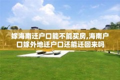 嫁海南迁户口能不能买房,海南户口嫁外地迁户口还能迁回来吗