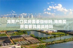 海南户口买房需要指标吗,海南买房需要购房资格吗