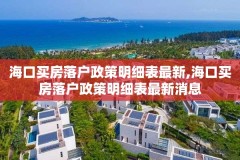 海口买房落户政策明细表最新,海口买房落户政策明细表最新消息