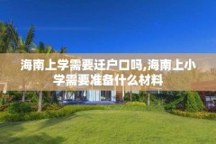 海南上学需要迁户口吗,海南上小学需要准备什么材料