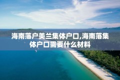 海南落户美兰集体户口,海南落集体户口需要什么材料