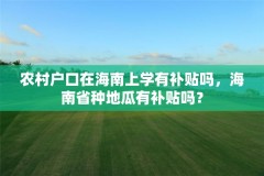 农村户口在海南上学有补贴吗,海南省种地瓜有补贴吗?