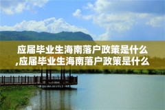 应届毕业生海南落户政策是什么,应届毕业生海南落户政策是什么意思