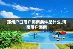 郑州户口落户海南条件是什么,河南落户海南
