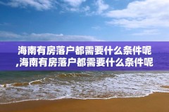 海南有房落户都需要什么条件呢,海南有房落户都需要什么条件呢现在