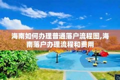 海南如何办理普通落户流程图,海南落户办理流程和费用