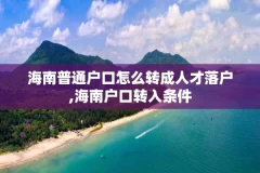 海南普通户口怎么转成人才落户,海南户口转入条件