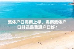 集体户口海南上学，海南集体户口好还是普通户口好？