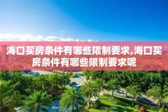 海口买房条件有哪些限制要求,海口买房条件有哪些限制要求呢
