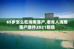 65岁怎么在海南落户,老年人海南落户条件2021新规