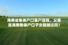 海南省集体户口落户流程，父亲是海南集体户口子女能随迁吗？