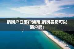 鹤岗户口落户海南,鹤岗买房可以落户吗?