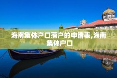 海南集体户口落户的申请表,海南 集体户口