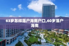 63岁怎样落户海南户口,60岁落户海南