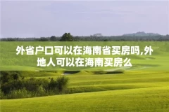 外省户口可以在海南省买房吗,外地人可以在海南买房么