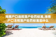 海南户口违规落户处罚标准,海南户口违规落户处罚标准是什么
