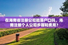 在海南省注册公司能落户口吗,海南注册个人公司步骤和费用?