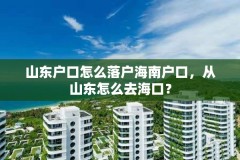 山东户口怎么落户海南户口，从山东怎么去海口？