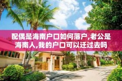 配偶是海南户口如何落户,老公是海南人,我的户口可以迁过去吗